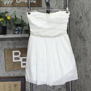 City Studios Juniors Embellished Pleated-Bodice Party Dress White 9